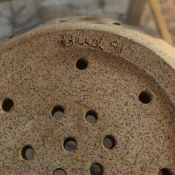 Vintage Handmade Ceramic Colander, Pottery Strainer, Berry Bowl, 90s - Picture 9 of 9